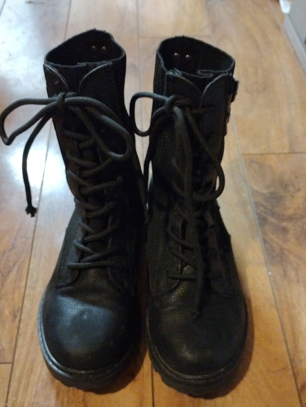 Blowfish,Size7,Black Lace-Up Combat Boots - Women's